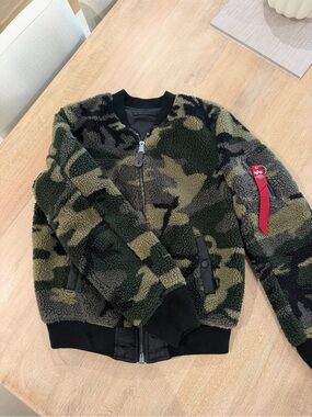 Alpha Industries Camouflage Sherpa Jacket with Red Tag